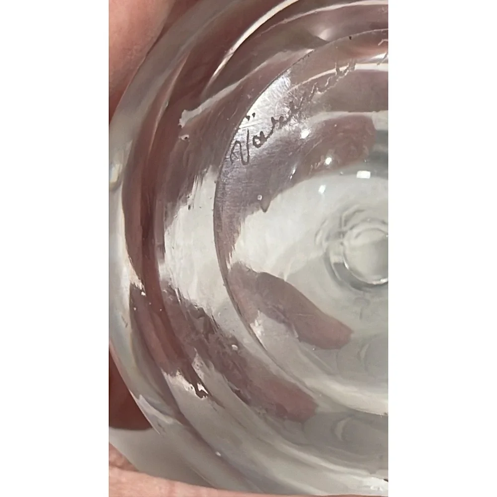 Varends Konstglas Emil Weidlich E. W. 28 Crystal Bud Vase Signed Swedish Glass